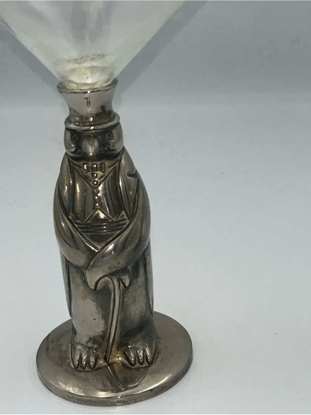 Vintage Mid-Century Towle Penguin Silver Plated Martini Glass Set of Two